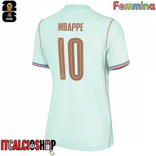 Francia Kylian Mbappe #10 Seconda Maglia Femmina Mondiali 2026 Manica Corta